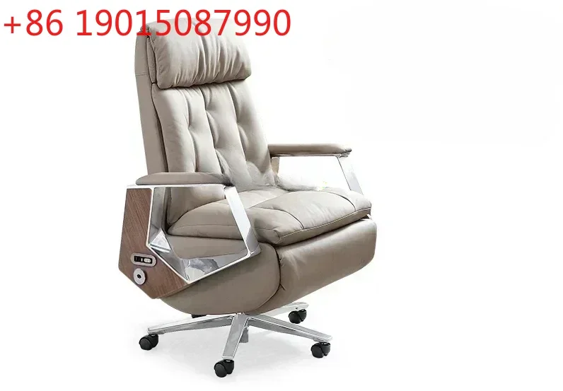 

Кожаное офисное кресло руководителя класса люкс с электроприводом, функцией массажа и откидной спинкой для длительного сидения за компьютером
