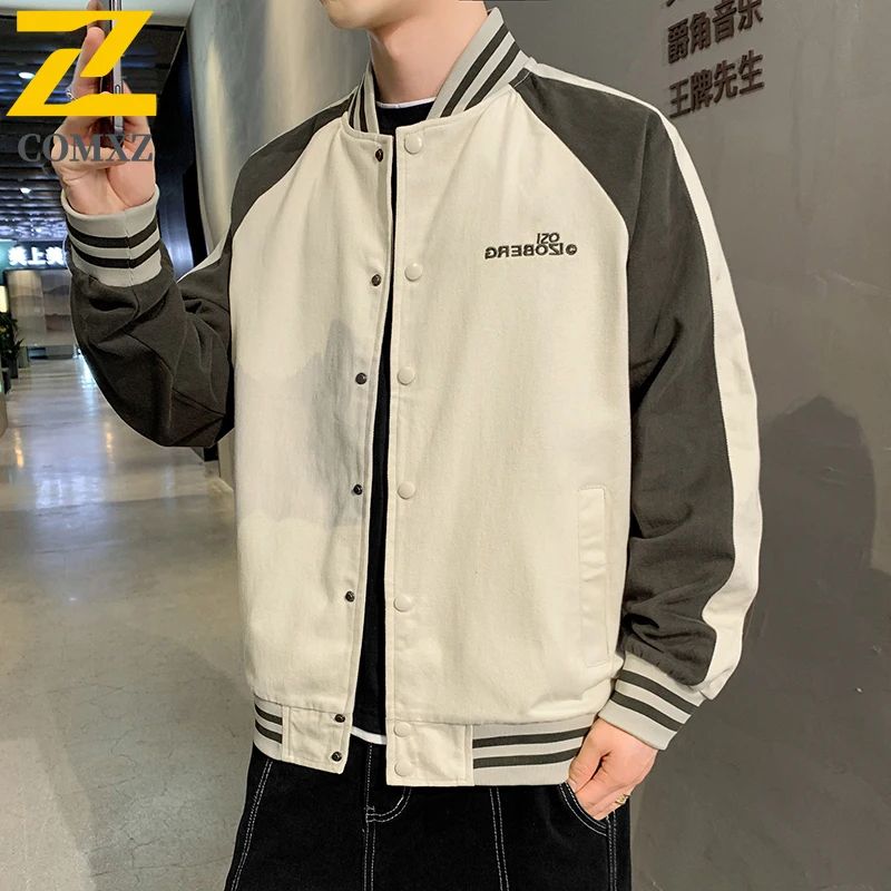 

Trendy Men Jacket 2025 Lightweight Outdoor Hiking Travel Streetwear Autumn Sportswear Windbreaker Travel Preppy Baseball Coat