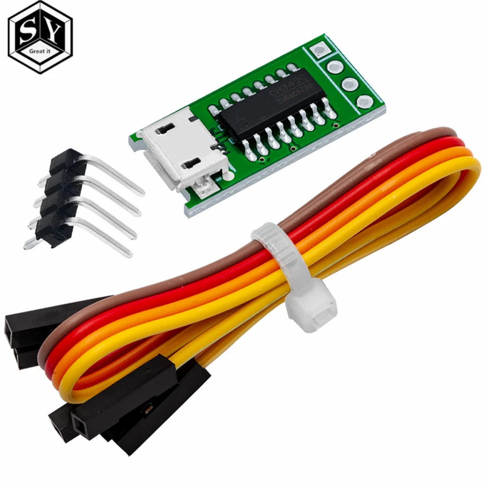 CH340C Micro USB to TTL Serial Port ISP Download Module 5V/3.3V 500ma Replace CP2102 CH340G CH340T For STM32 51 With DuPont Line