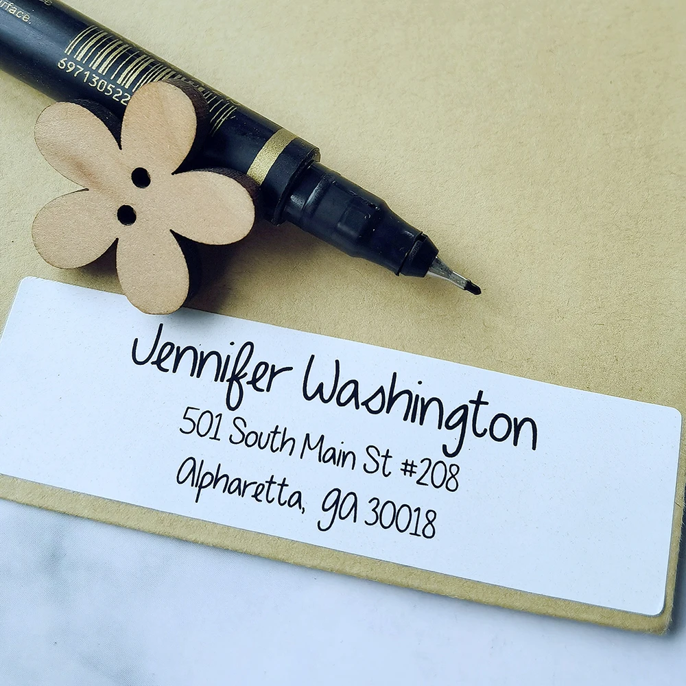 48pcs 20X70mm Address Sticker Customization Thank You Cards For Business Customized With Own Logo Wedding Decoration