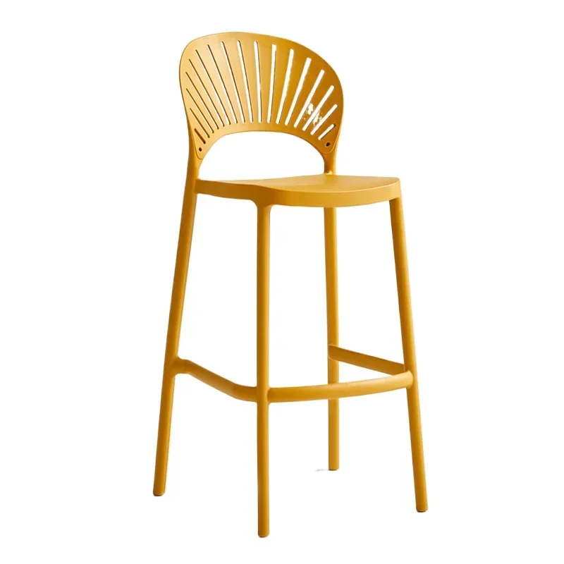 

Nordic home stacked backrest plastic bar chair, shell bar chair, simple dining chair front desk 6070 high stool