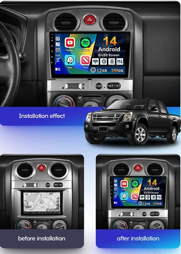 Imagen 2 del producto Android 15 para Isuzu d-max DMAX 2007 2008 2009 2010 2011 Radio de coche reproductor Multimedia Carplay Auto estéreo GPS DSP QLED unidad principal