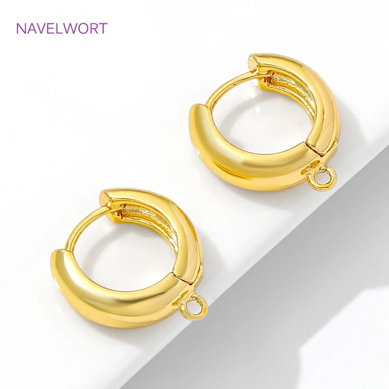 18K Gold Plated Round Earring Clasps Findings,Brass Earrings Fixtures,Shvenzy Earwires Fasteners DIY Earrings Making Supplies