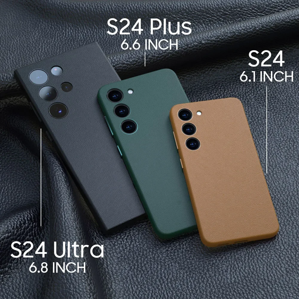 Oryginalne dla Samsung Galaxy S24 Ultra Plus S24ULtra etui wysokiej jakości skórzane etui S24 + Full Protector