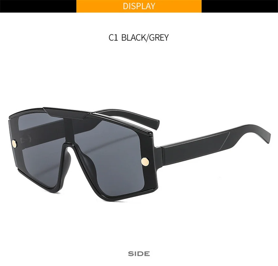 Modische, übergroße, quadratische Sonnenbrille für Damen, UV400, Vintage-Sonnenbrille, luxuriöses großes Design, Schutz im Vintage-Stil – Detail 6