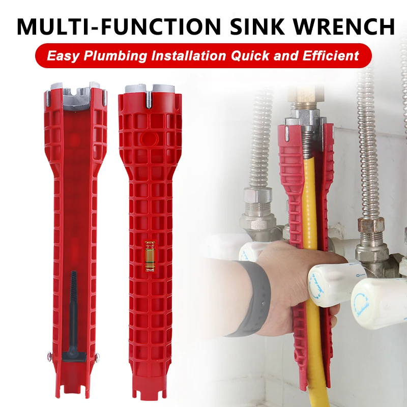 Multifunction Pipe Wrench Sink Plumbing Installation Tool Bathroom Kit Accessories for Kitchen Bathroom Water Pipe Repair