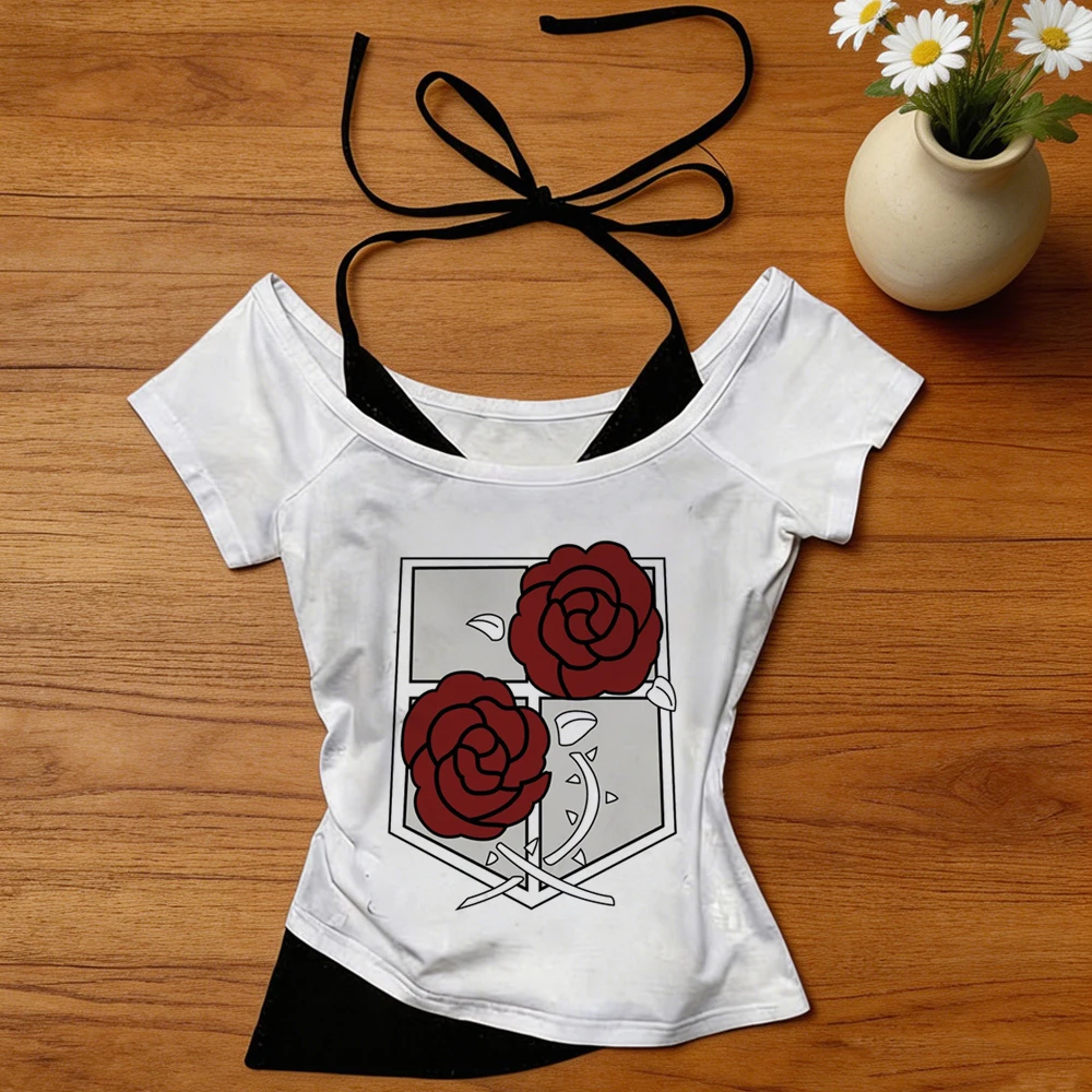 Attack on Titan cropped top girl graphic manga jojifuku japan 2000s t-shirt dollette japan y2k jojifuku gothic