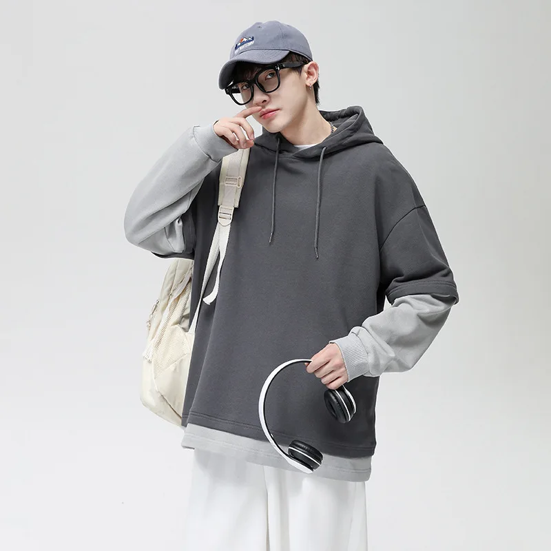 

2023 Spring New Light Luxury Fashion Hooded Sweater Men's Fashion Top Loose Jacket Boutique Clothing Simple Style