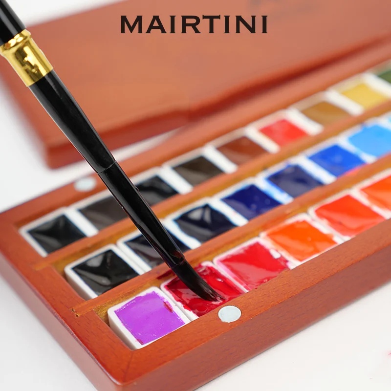 Mairtini Travel Portable Folding Watercolor Paint Brush Professional Squirrel Hair for Watercolor Acrylic Paint Nail Paint Tool