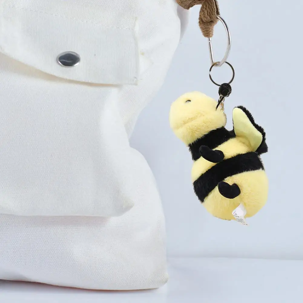 Cuddly Insect Plush Keychain Soft Stuffed Animal Keyring Emotional Support Toy for Stress Relief Playful Cuddle Buddy for Kids