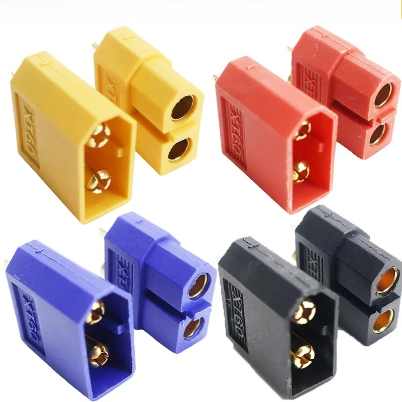 Multi Color Set XT60 Connector 4-Pairs Pack, Male & Female Plug and Socket Set for High Current LiPo Battery Drone RC Car Part