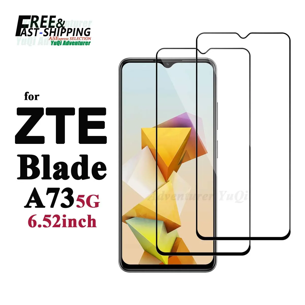 Screen Protector For ZTE Blade A73 5G, Tempered Glass HD Crystal 9H High Aluminum Anti Scratch Case Friendly