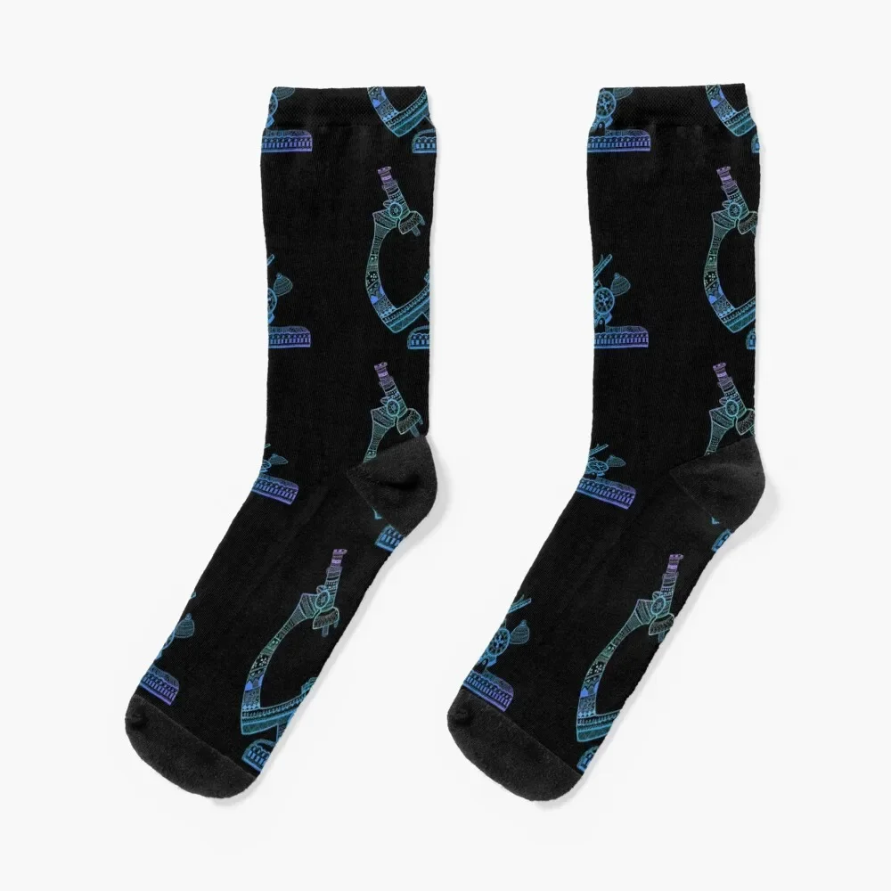 

Beautiful Blue colourful Microscope mandala Socks Running hockey Men's Socks Luxury Women's