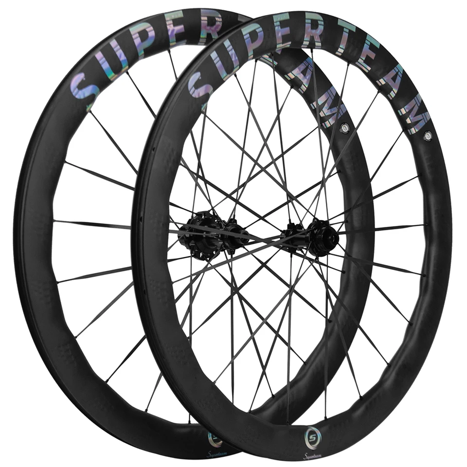 SUPERTEAM カーボンホイール 700C 50/58 ミリメートルディスクブレーキ