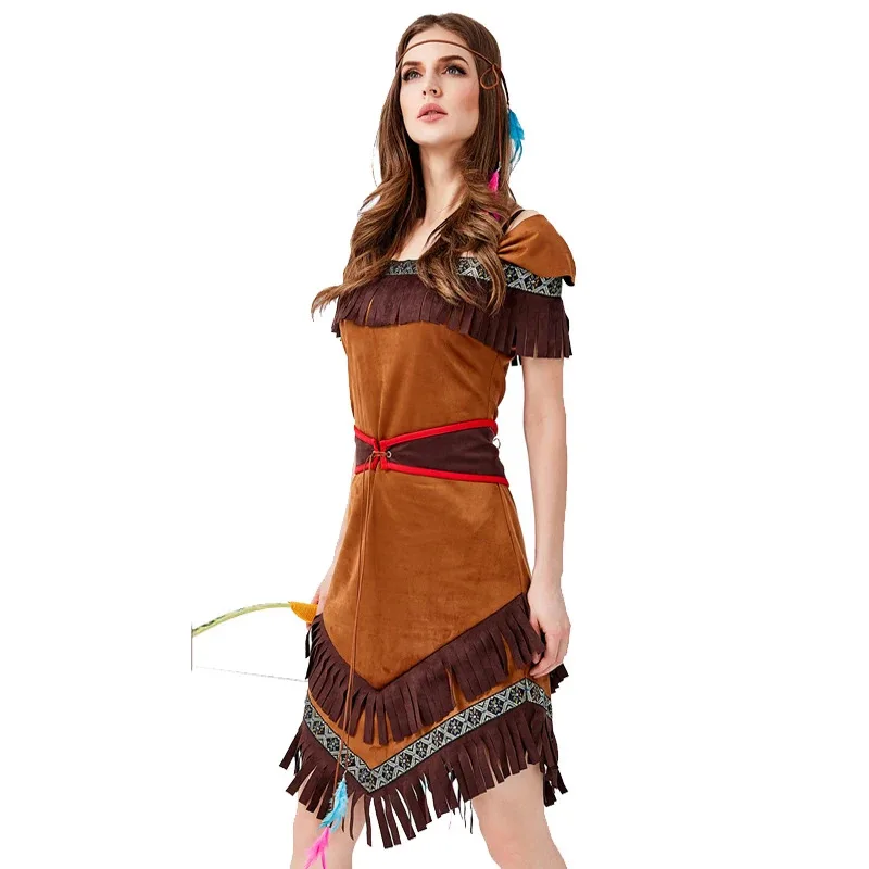 Lady Caveman Savage Costume Stone Age Jungle Tribe Huntress Cosplay Carnival Halloween Fancy Party Dress