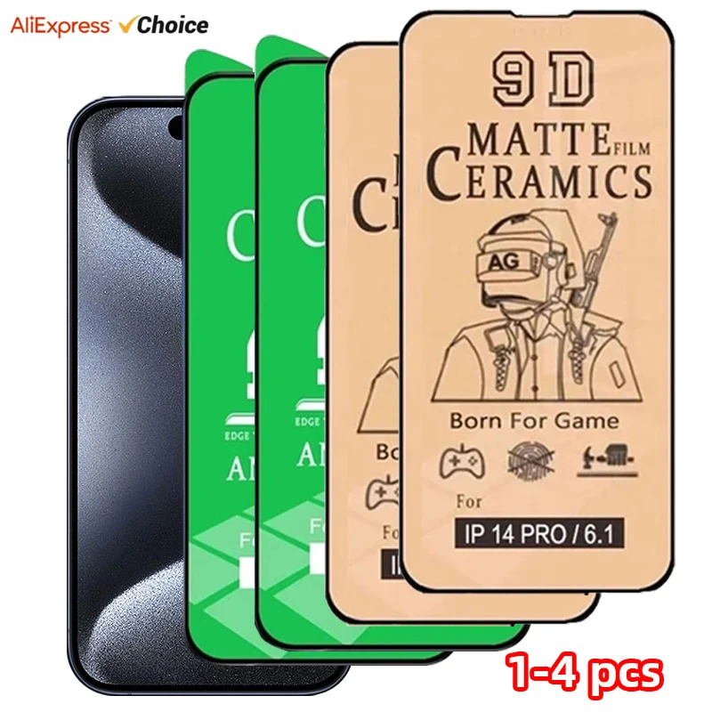 1–4 Stück Displayschutzfolie für iPhone 15 Pro Max 14 11 13 12 Pro Max 14 Plus XS Max XR X 8 7 Plus Keramik Matt HD Film