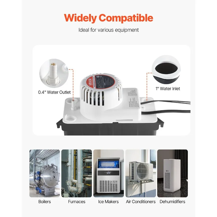 Bomba de condensação automática da bomba da remoção do condensado 1 50 HP 65GPH elevador de 15 pés