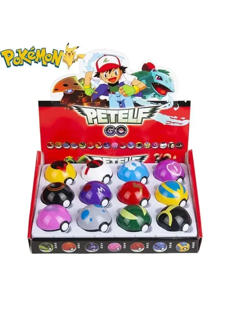 12 Stück Pokemon-Figuren Pokeball-Spielzeug Pikachu Charmander Anime-Figur Kawaii-Puppe Sammlerzubehör Kindergeburtstagsgeschenke Dekoration