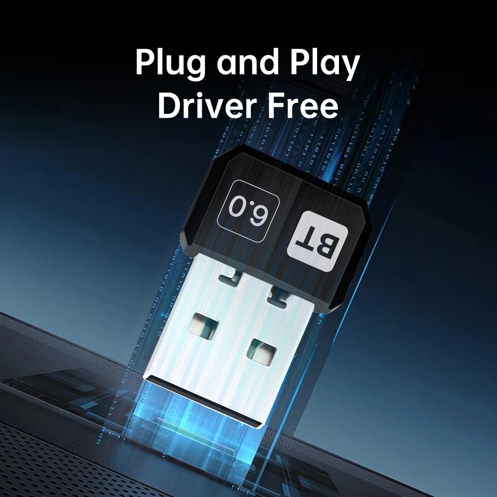 بلوتوث 5.4/6.0 USB محول لاسلكي جهاز ريسيفر استقبال وإرسال الصوت دونغل صغير للكمبيوتر المحمول سائق صغير مجاني Win10 Win11 #4