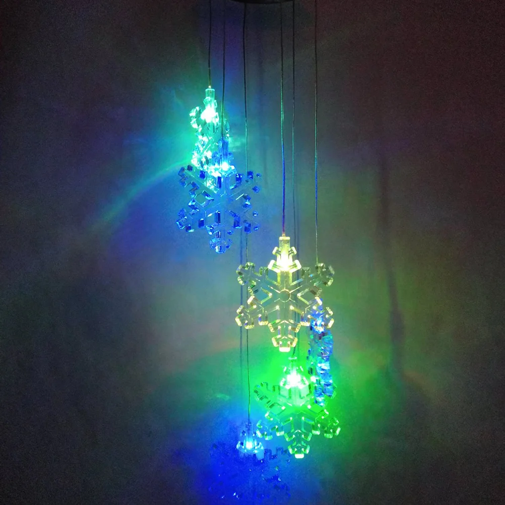 

Solar Wind Chime Light Led Color Changing Snowflake Pattern Outdoor Garden Decoration Lamp Waterproof Energy Saving For
