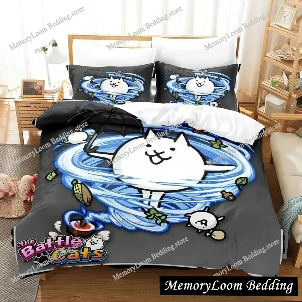 Game The Battle Cats Unite Bedding Set Boys Girls Twin Queen King Size Duvet Cover Pillowcase Bed boys Adult Home Textileextile