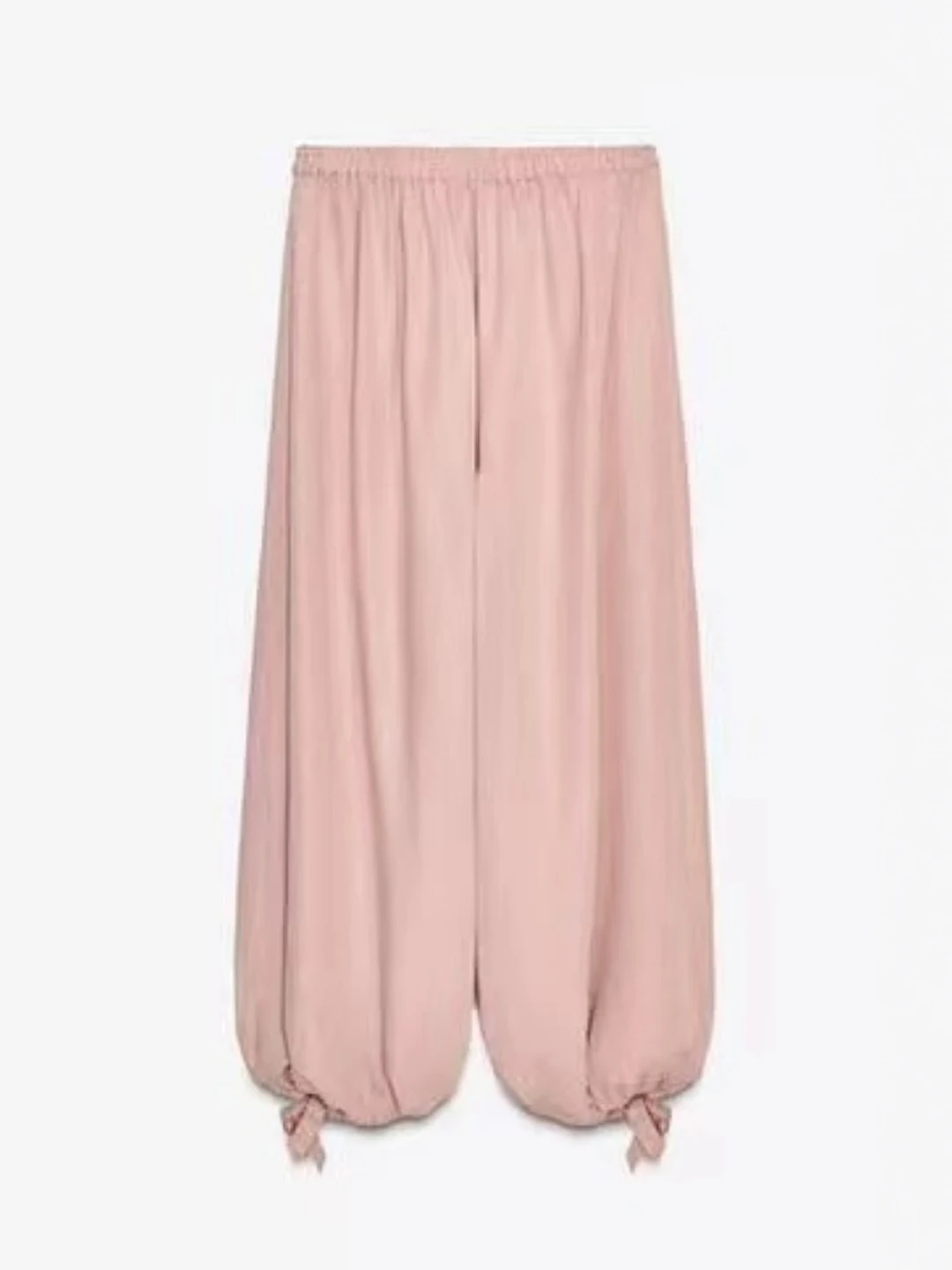 Frauen Casual Lose Flauschige Hosen Weiche Korallen Rosa Neue Ankunft Drapieren Bequeme Elastische Taille Andere Material 00%