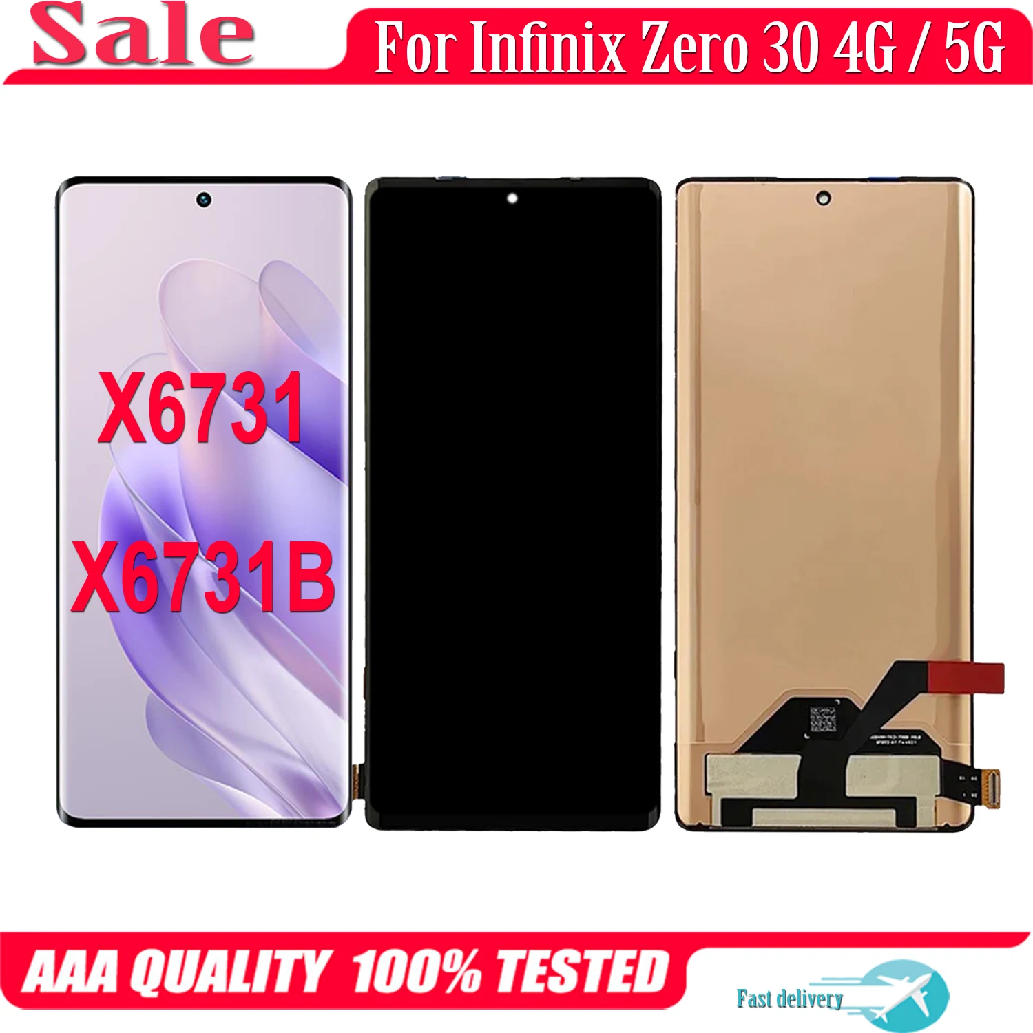 

6.78'' AMOLED For Infinix Zero 30 4G 5G X6731 X6731B LCD Display Touch Screen Digitizer Assembly For Infinix Zero30 LCD