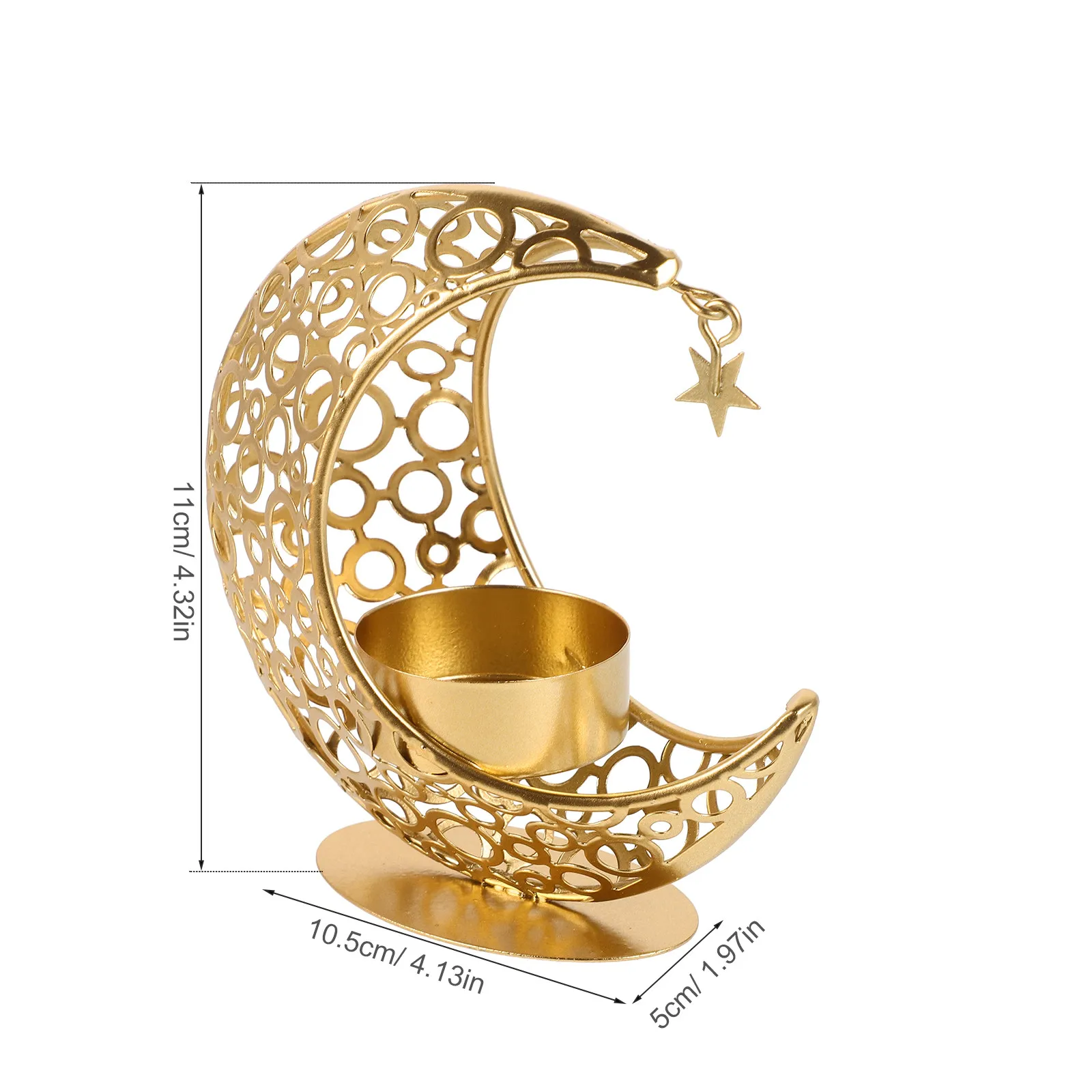 Metal Moon Holder Vintage Style Retro Candlestick for Living Room Bedroom Desk Decor Tea Light Holder Table Centerpiece