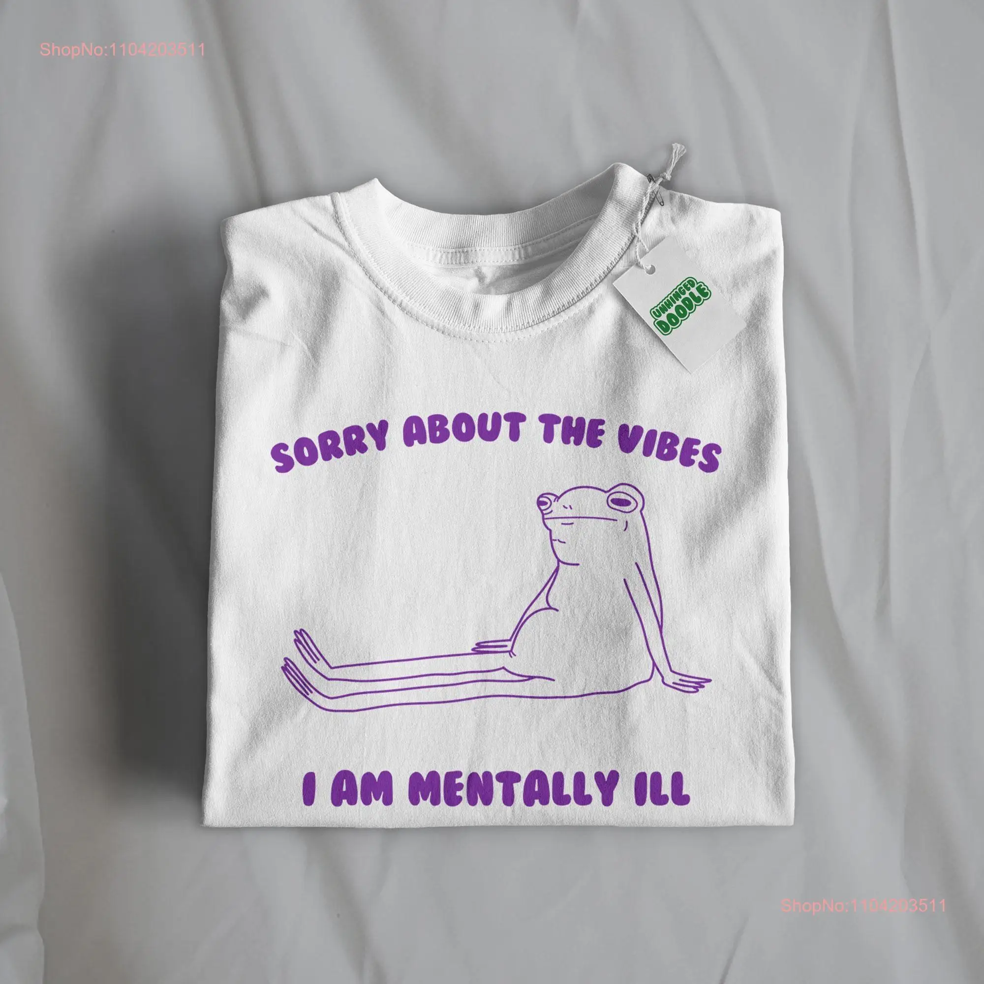 Sorry About The Vibes Frog T Shirt Weird Meme Toad  long or short sleeves