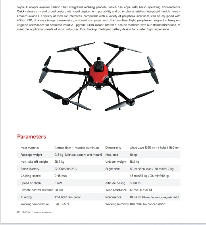 Drone multifonctionnel de haut niveau avec caméra 4K et GPS longue portée, poids de charge utile de 2024 kg, 28.2