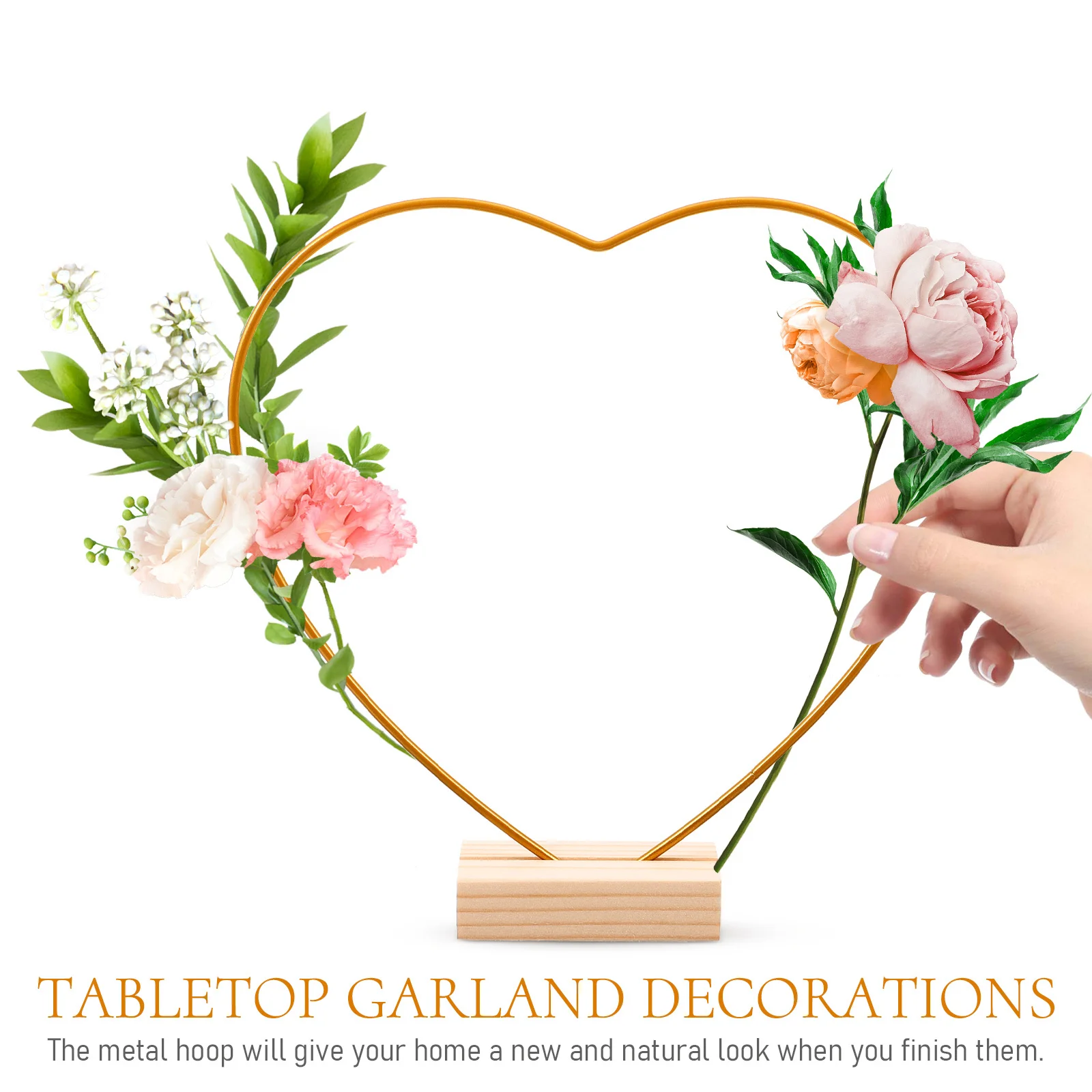 

1Set Metal Wreath Rings Floral Hoop Centerpiece with Stand Dreamcatcher Decorative Flower Hoops Craft Projects