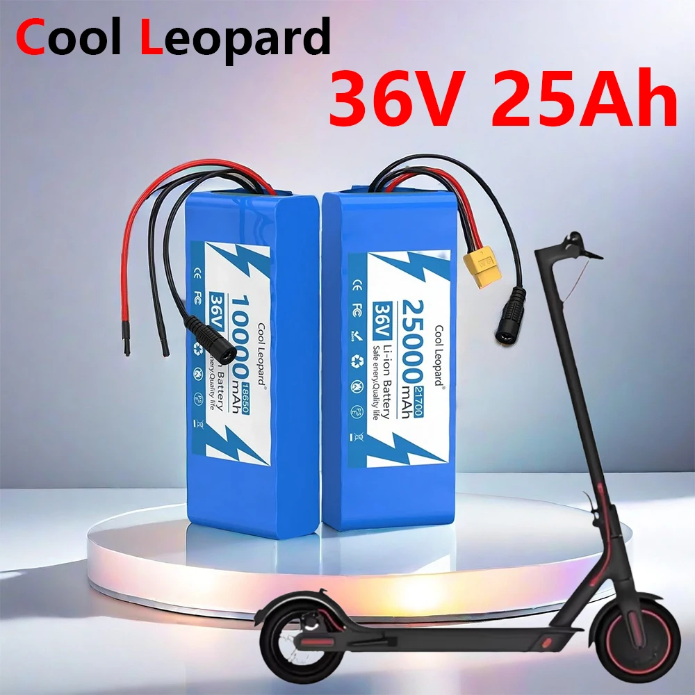 

New 36V 25Ah 10Ah 21700 Lithium Battery Pack Rechargeable Battery ,With BMS Charger 10S2P For Fishing Bicycle Electric Scooter