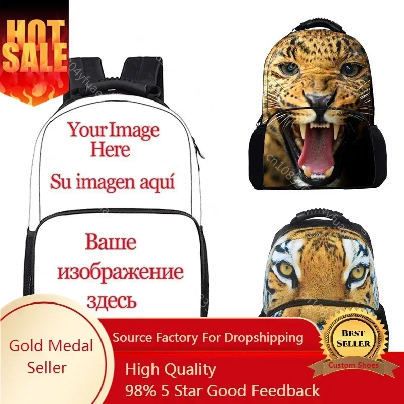 17 Inch Customize Your Image Backpack For Teenage  Travel Bags Children School Bags Kids Cute Puppy Dog / Kitten Cat Book Bag