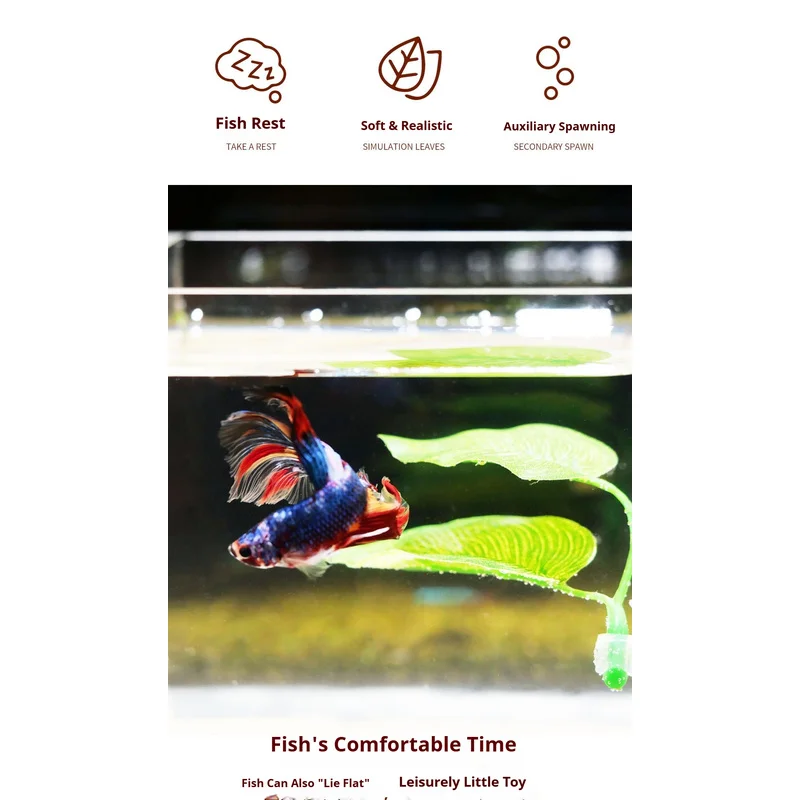 1/2 Stück Künstliches Blatt für Betta-Fische, PP mit Saugnapf, Künstliche Betta-Fischblätter, Aquarium-Deko