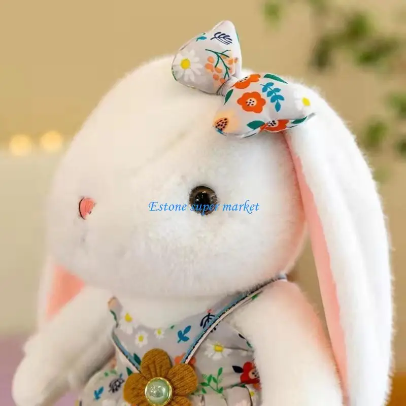 090B Thỏ nhồi bông mềm mại Động vật sang trọng Đồ chơi Bunny With Dress Kids