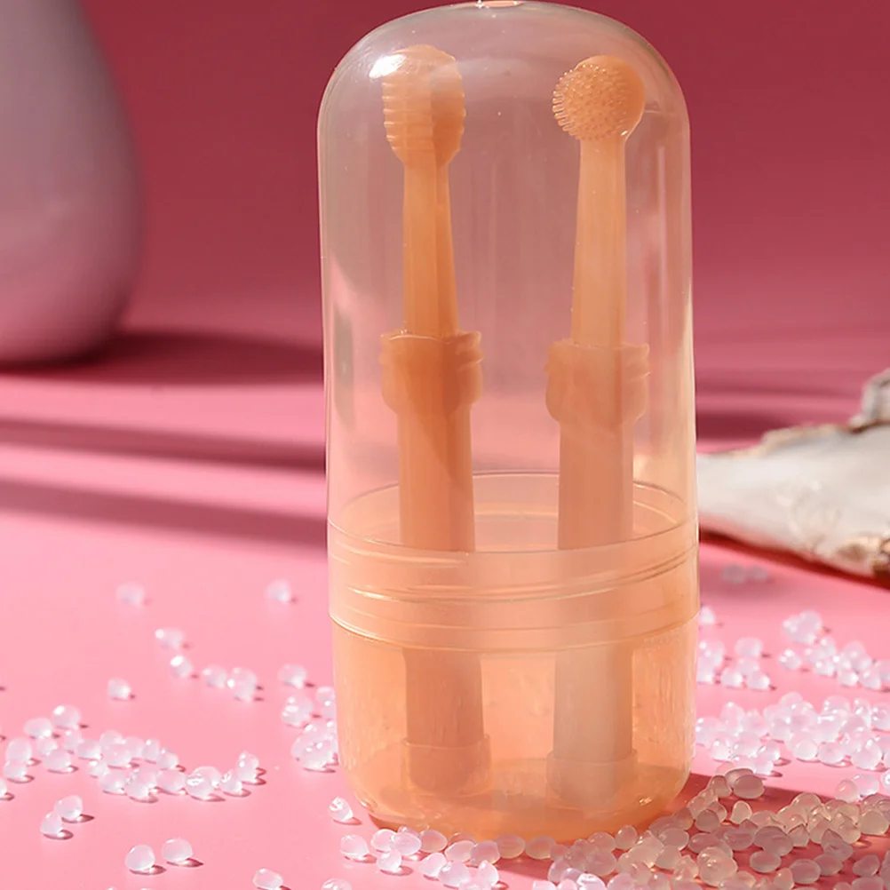 

2Pcs Newborn Baby Toothbrush Set Soft Silicone Bristles Gentle Oral Care for Infants Baby Toothbrush Set Tongue Scraper