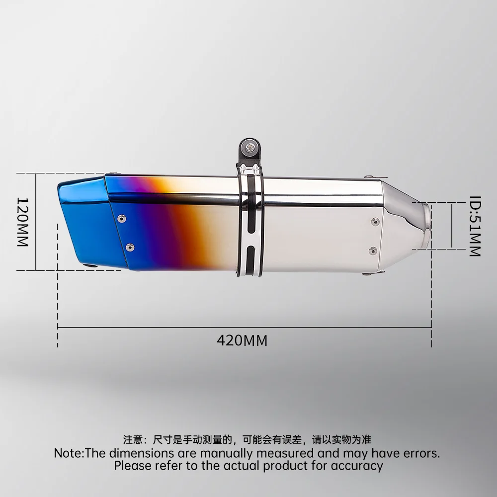 

R7 MT09 R6 R15 ZX6R NINJA400 Z900 ZX6R CBR650 GSXR1000 SR2Universal for Motorcycle Trick Star 51mm Motorcycle Exhaust Muffler