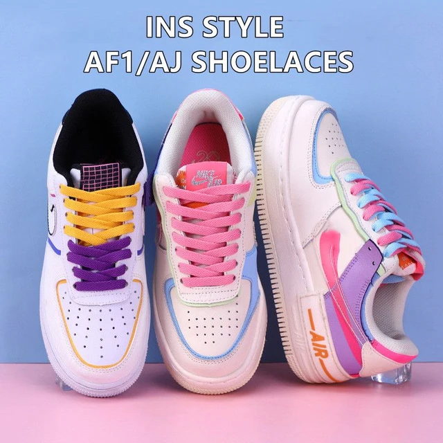 2022New AF1 AJ Nik Air Force one Lacci delle scarpe per scarpe da ginnastica Lacci delle scarpe piatte classiche Bianco Nero Converse Lacci delle scarpe Lacci delle scarpe sportive AliExpress