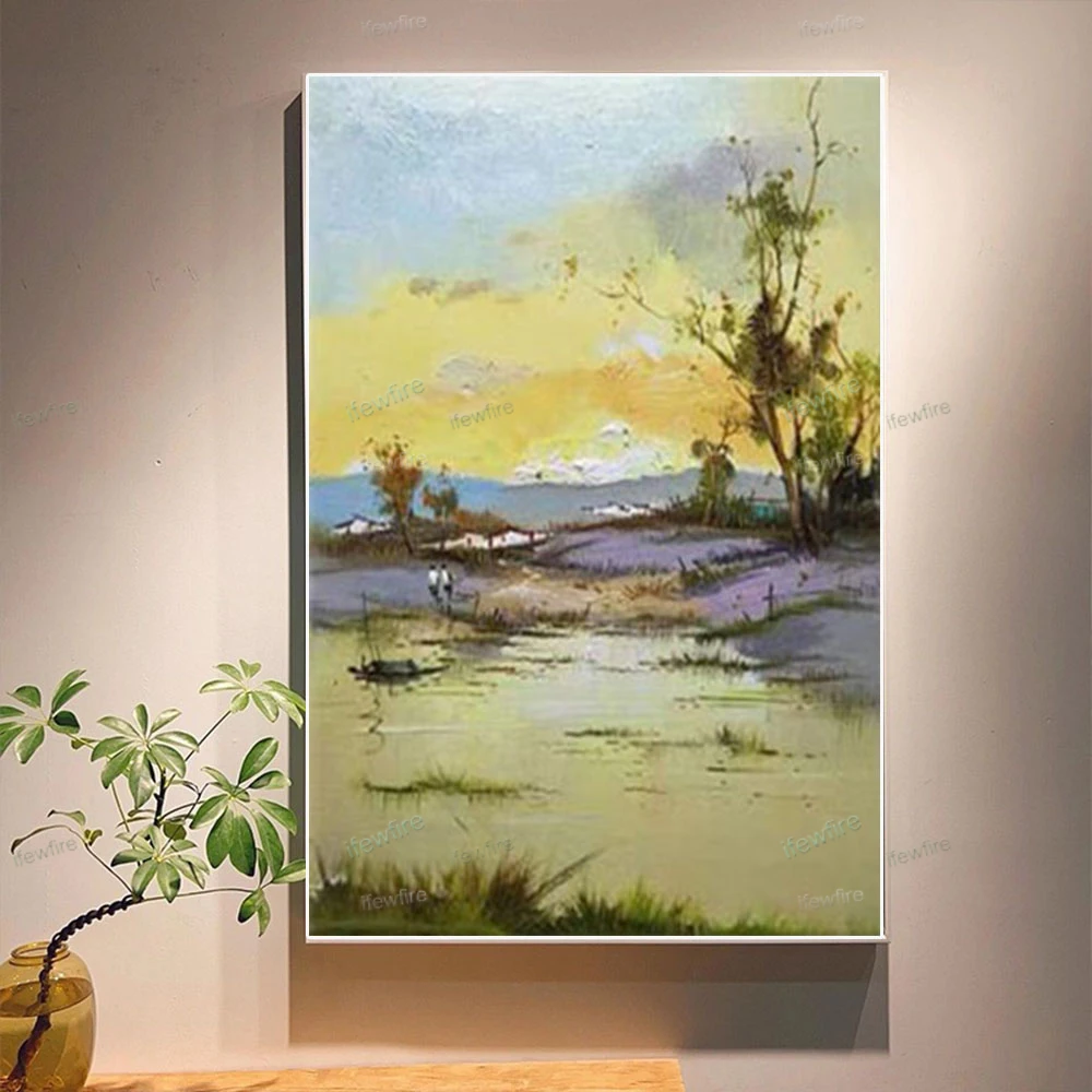 

High Quality Hand Painted red rose wall painting Handmade beautiful oil painting abstract flowers mural Modern Canvas home Decor