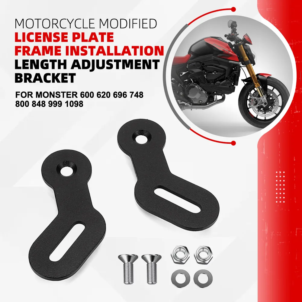 

Universal Motorcycle Rear License Plate Relocation Kit Extension Bracket FOR DUCATI Monster 600 620 696 748 800 848 999 1098
