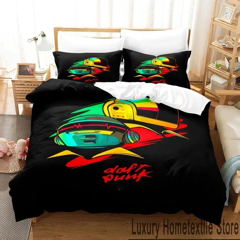 3D Print Daft Punk Bedding Set Duvet Cover Bed Set Quilt Cover Pillowcase Comforter king Queen Size Boys Adult Bedding Set