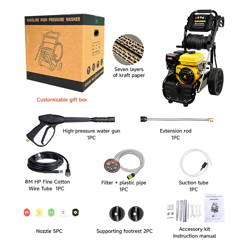LINGBEN 170HK سيارة/حديقة/مطرب غسالة 170bar منظف الضغط العالي مزرعة منظف الحائط غسالة الضغط العالي