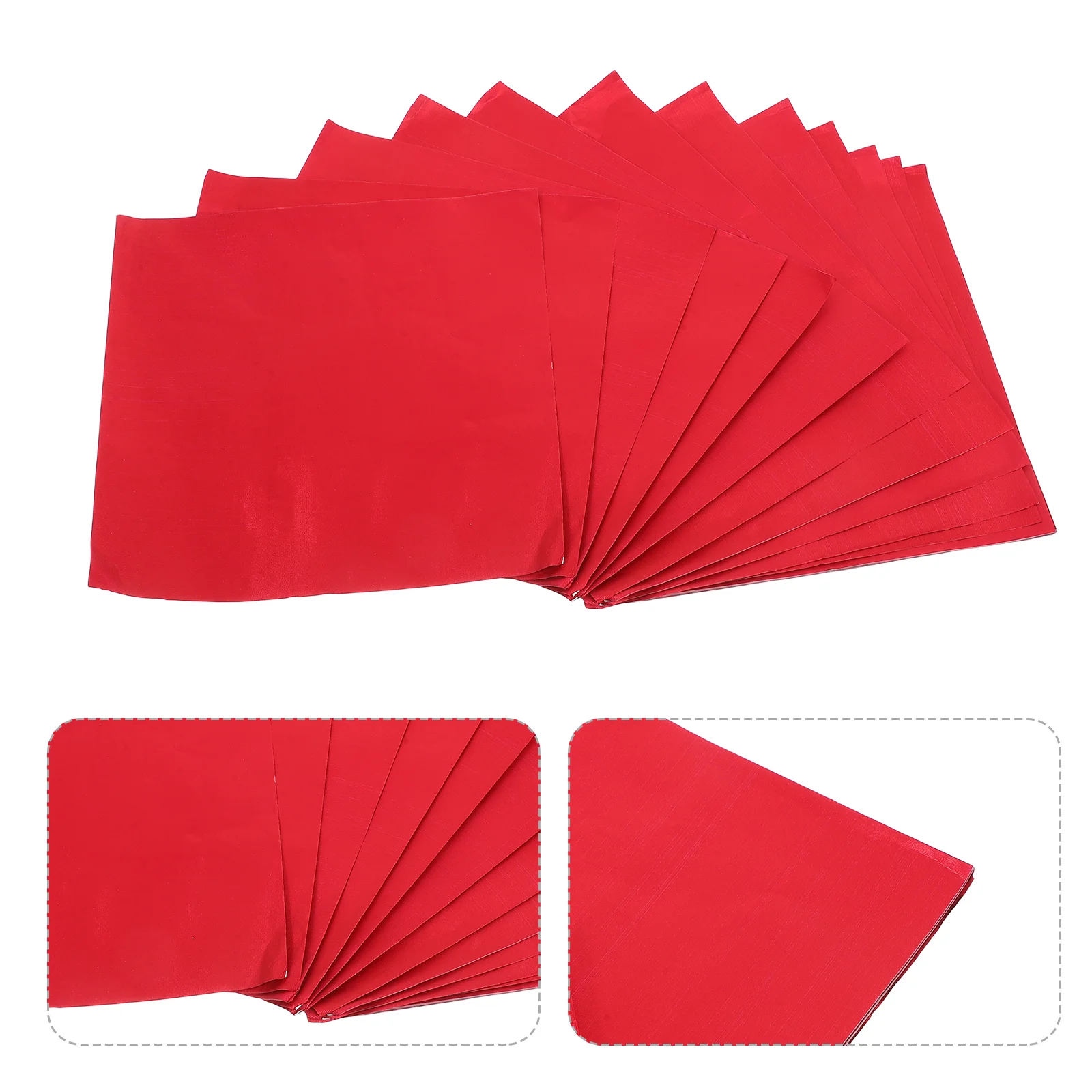

100 Pcs Candy Wrappers Chocolate Paper Foil Packaging Wrapping Red Aluminum Aluminium