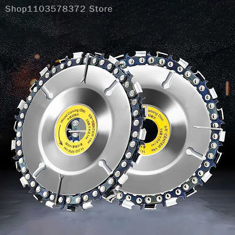 Detachable Universal 4 Inch 22 Tooth Angle Grinder Disc Dedicated Chain Disc Woodwork Carving Chain Saw Disc Slotting Blade Tool