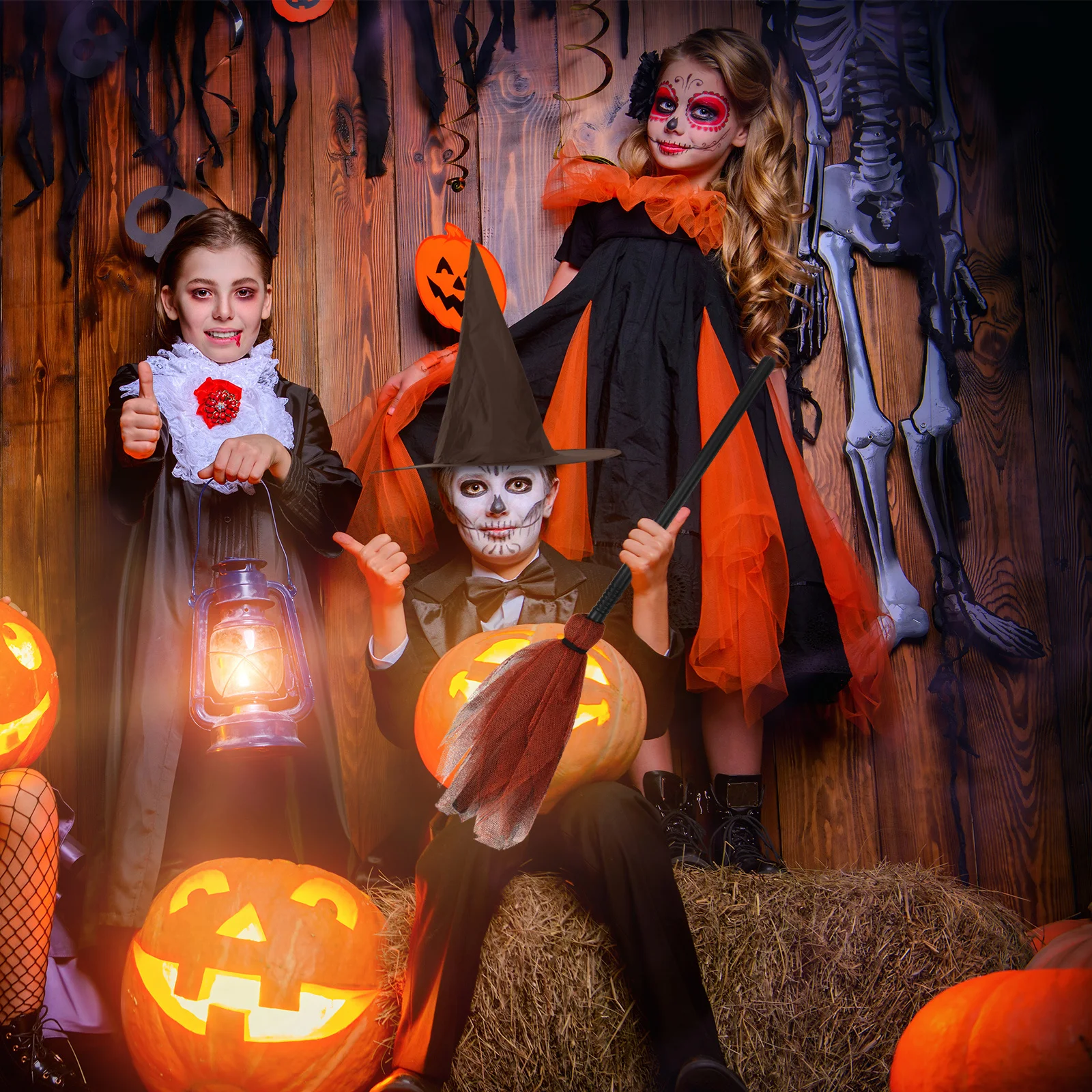 3 قطع مكنسة ساحرة خفيفة الوزن للهالوين كوسبلاي لتزيين الحفلات دعامة خيوط ناعمة محمولة بدون نتوءات هدية فريدة من نوعها #5