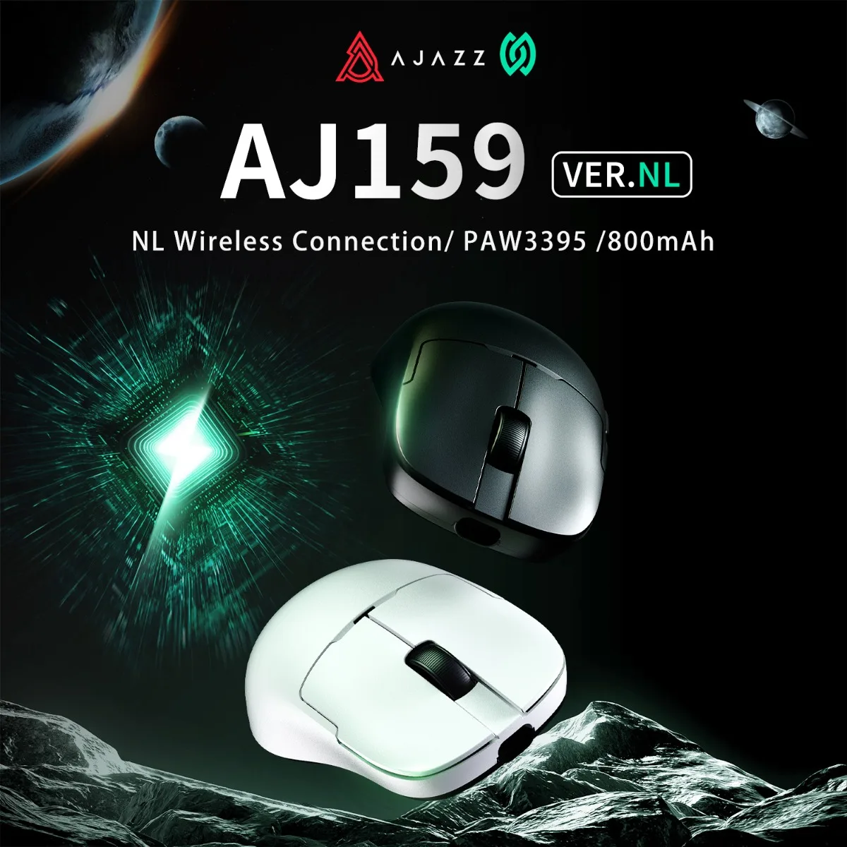 AJAZZ AJ159 NL Kabellose Maus Tri-Mode Lange Akkulaufzeit Ergonomische Gaming- & Büromaus