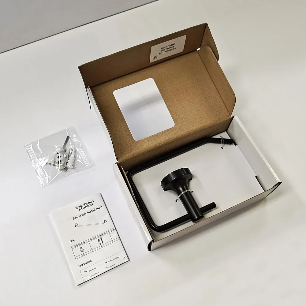 

Modern Wall Mount Toilet Paper Holder Matte Black Simple Design Bathroom Accessory Durable Hardware Included Easy to Use