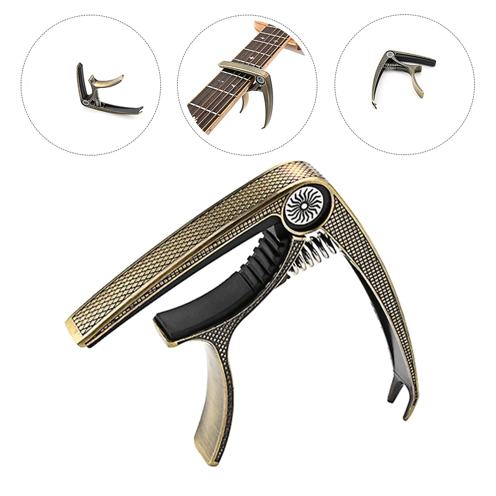 

Metal Guitar Modified Tone Modified Clip Clip Durable Elastic Spring Stable Capo Pressure Practical Guitar Supply
