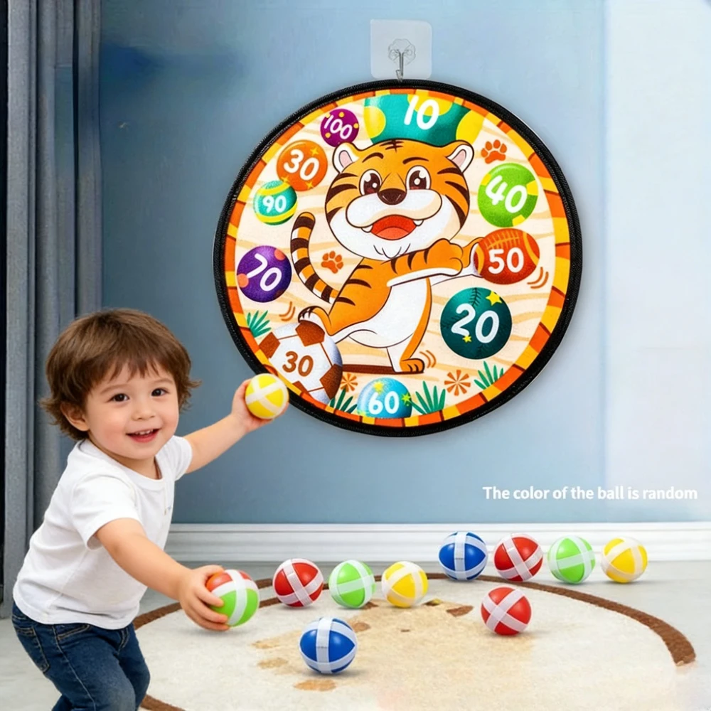 

Family Interactive Toys Game Sticky Ball Dart Target Cartoon Pattern Indoor and Outdoor Safe Classic Dart Target Game