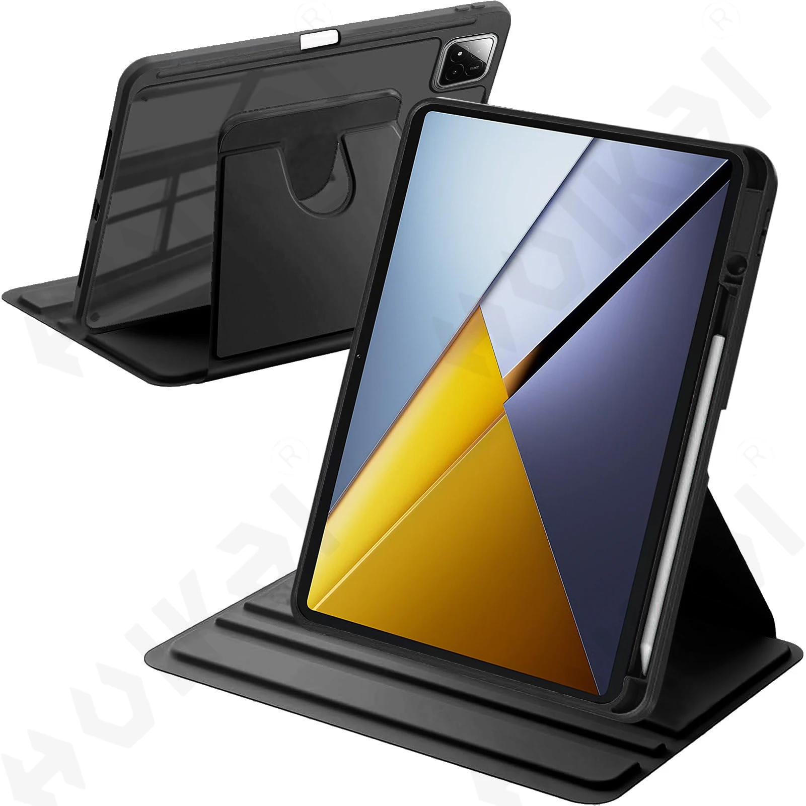 �y�Z�[�����zXiaomi Poco Pad X1 M1 Redmi Pad 2 Pro 2025 SE�p��]�P�[�X �y���z���_�[�t�� 360�x�ی�X�^���h�J�o�[ �����E�F�C�N/�X���[�v�@�\